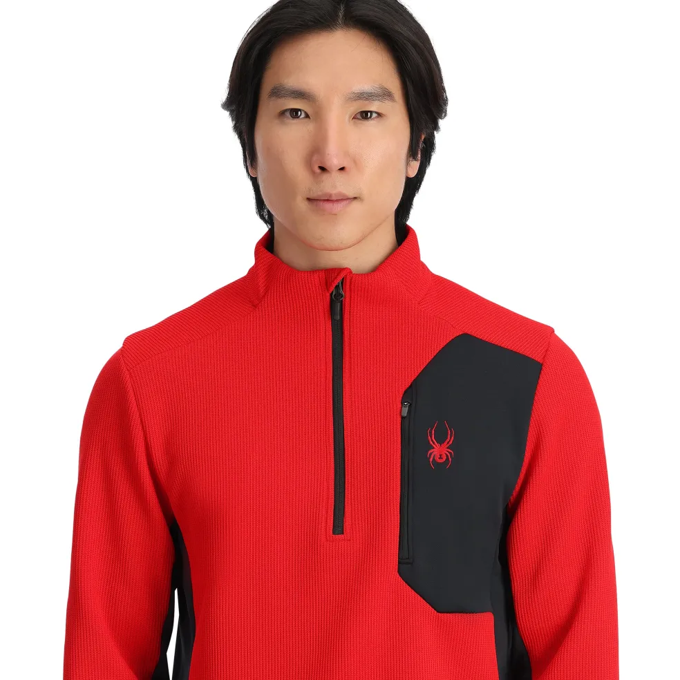 Spyder Midlayers|Fleece*Mens Bandit Half Zip - Red SPYDERRED
