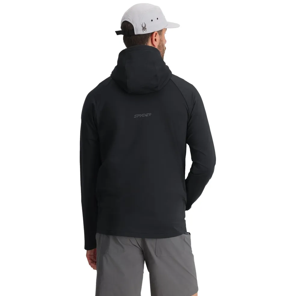 Spyder Midlayers|Fleece*Mens Gridweb Hoodie - BLACK