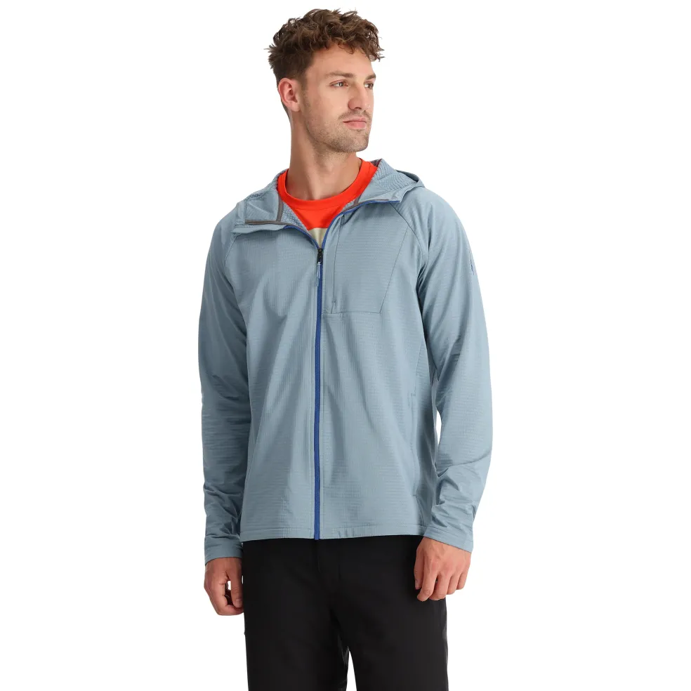 Spyder Fleece*Mens Gridweb Hoodie - Blue Fog BLUEFOG