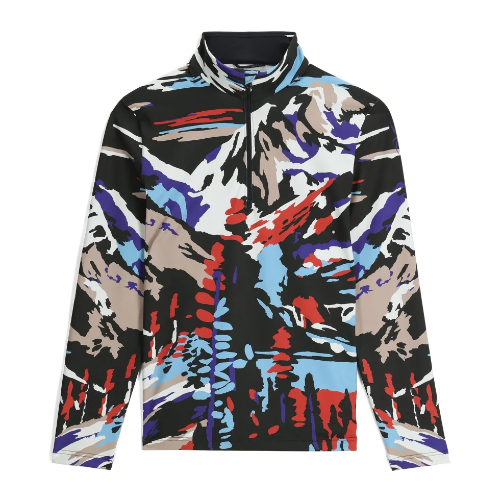 Spyder Midlayers|Freeski*Mens Podium Half Zip - Paint By Numbers Purple Flash PAINTBYNUMBERSPURPLEFLASH