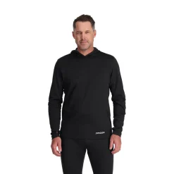 Spyder Baselayers|Freeski*Mens Stretch Charger Hoodie - BLACK