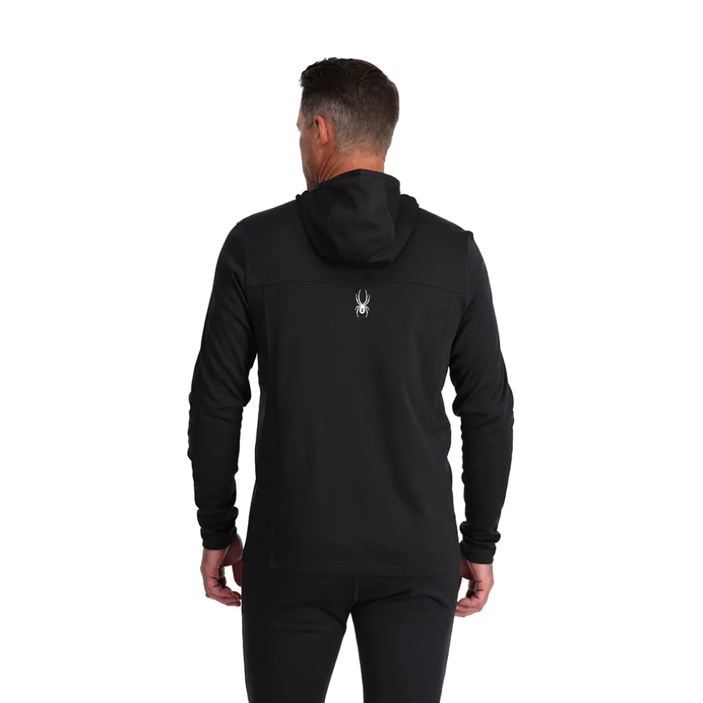 Spyder Baselayers|Freeski*Mens Stretch Charger Hoodie - BLACK