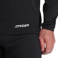 Spyder Baselayers|Freeski*Mens Stretch Charger Hoodie - BLACK
