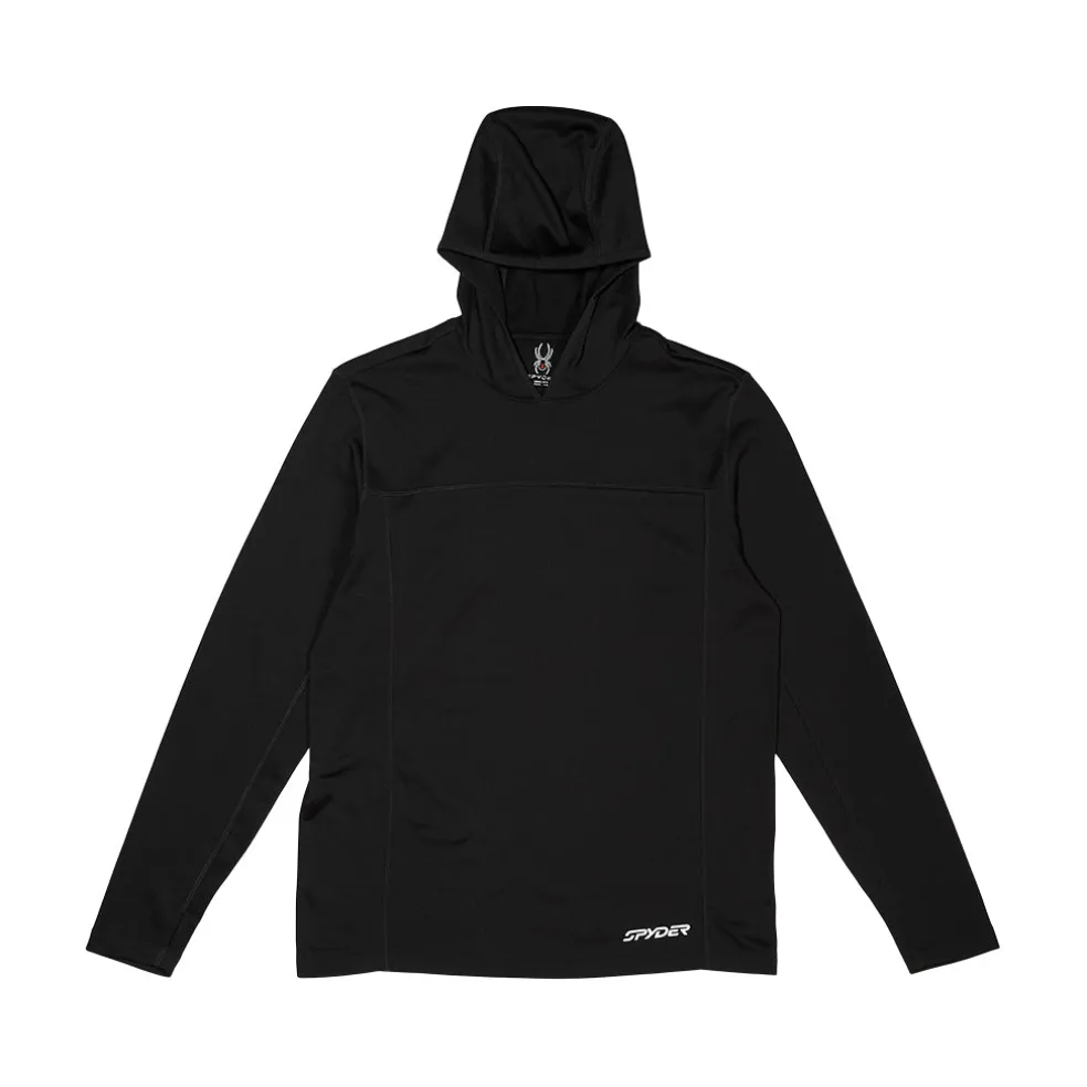 Spyder Baselayers|Freeski*Mens Stretch Charger Hoodie - BLACK