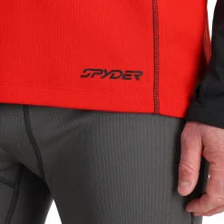 Spyder Baselayers*Mens Stretch Charger Hoodie - VOLCANO