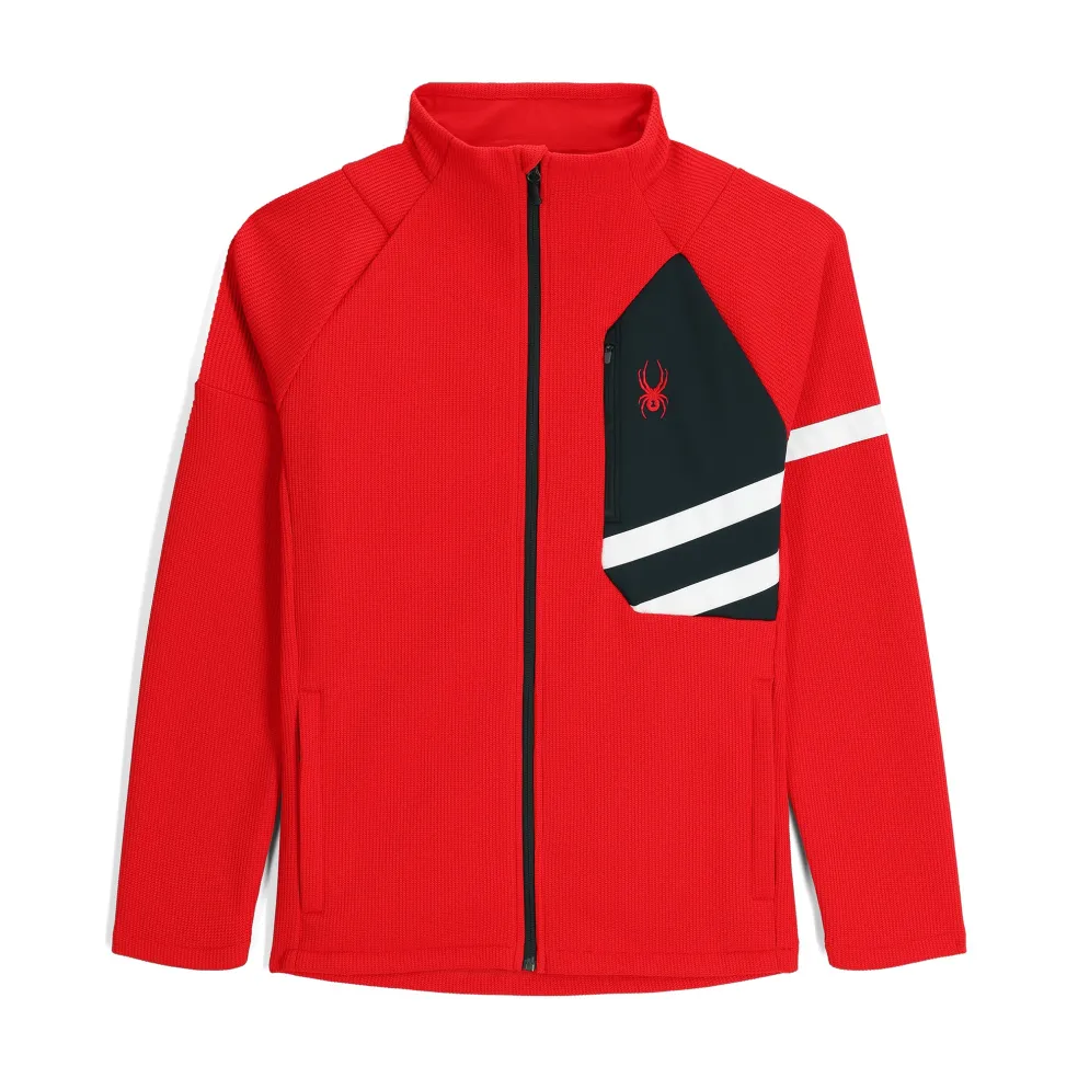 Spyder Midlayers|Fleece*Mens Wengen Bandit Full Zip - Red SPYDERRED