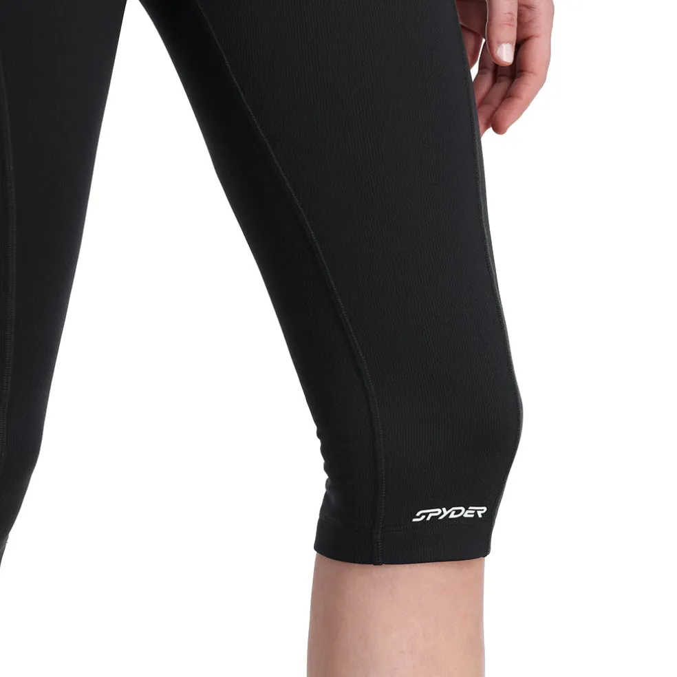 Spyder Baselayers|Freeski*Womens Stretch Charger 3/4 Pants - BLACK