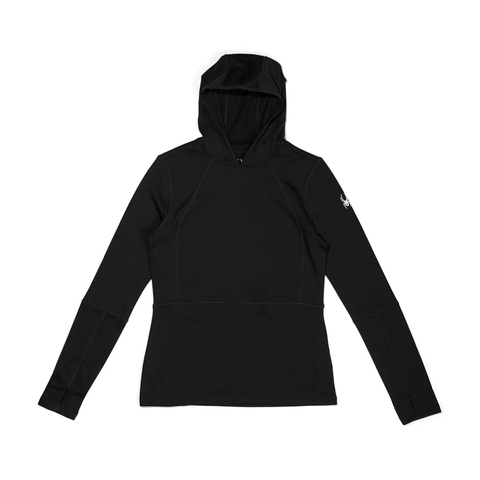 Spyder Baselayers|Midlayers*Womens Stretch Charger Hoodie - BLACK